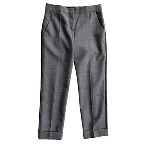 Prada 2017 Micro Houndstooth Ankle Trousers with Silky Tuxedo Stripe 38 US 2